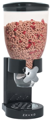 Childrens Toyshop  Kitchen & Housewares : Zevro Single Dry Food Dispenser, Black/Chrome