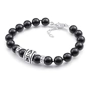 Alpha Xi Delta Barrel and Black Swarovski Pearl Bracelet. Officially Licensed Sorority Bead Is Flanked By a Sterling Silver and Swarovski Crystal Rondell. High Quality and in Stock for Immediate Shipping.