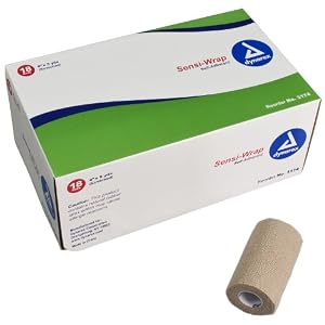 Dynarex YDS Sensi-Wrap Self Adherent Bandage, 4 Inch x 5 Inch, 18 Count (Pack of 18)