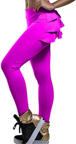 Geval Women's Elegant Elastic Body Shaping Yoga Leggings(Purple,XXS)