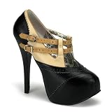 5 3/4 Inch Heel Tan Black Oxford Pump Shoe Sexy High Heel Shoes