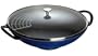 Staub Wok with Glass Lid and Tempura Rack, 6 Quart, Royal Blue