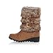 Charm Foot Fashion Faux-fur Womens Low Heel High Top Snow Boots