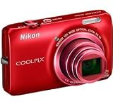 Nikon COOLPIX S6300 16 MP Digital Camera with 10x Zoom NIKKOR Glass Lens and Full HD 1080p Video (Red)