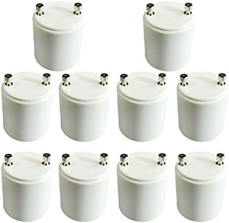 10-Pack GU24 to E26/E27 Light Socket Adapters, Convert Pin Base GU24 to Standard Screw-in Bulb Socket E26/E27, Light Socket Converter