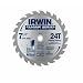 Irwin 15130TA Classic 7-1/4-Inch 24 Tooth ATB Framing and Ripping Saw Blade with 5/8-Inch and Diamond Knockout Arbor, 5 Pack
