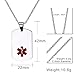 Stainless Steel Medical ID Dog Tag Necklace with Chain -Free Custom Engraving,Diabetic,Asthma