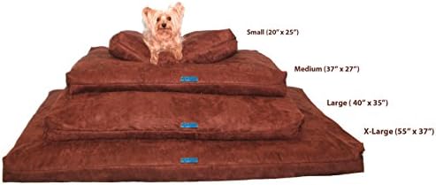 Five Diamond Collection Shredded Memory Foam Orthopedic Bed with Removable Washable Cover and Water Proof Inner Fabric, Small (25-Inch-by- 20-Inch), Brown Microfiber, for Dogs