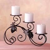Wrought Iron and Grapes Candle Holder