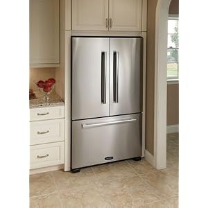 AGA PRO+: APRO36FD-BLK 19.8 cu. ft. Counter-Depth French Door Refrigerator with 4 Adjustable Glass Shelves, Humidity Controlled Drawers, Internal Water Dispenser, Ice Maker and Electronic Touch Controls: Black (Actual Image Not Shown)