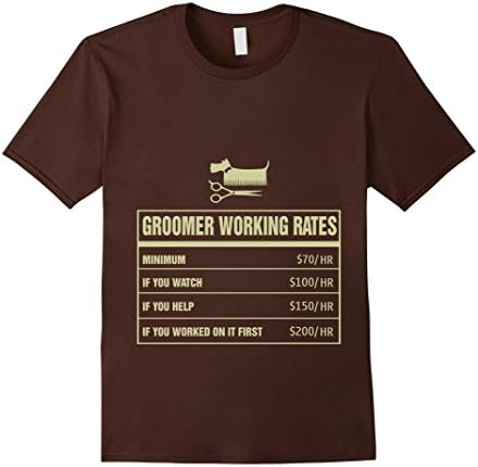 Men's Groomer T-shirt , groomer working rates minimum if you wathc Medium Brown