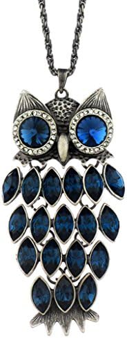 Neoglory Made with Swarovski Element Crystal Vintage Owl Animal Pendant Necklace Charm Jewelry
