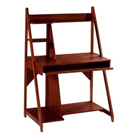 Torrence Ladder Computer Desk, MEDIUM, DARK WALNUT