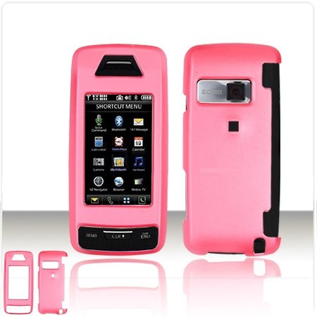 LG Voyager VX10000 Cell Phone Pink Rubber Feel Protective Case Faceplate Cover