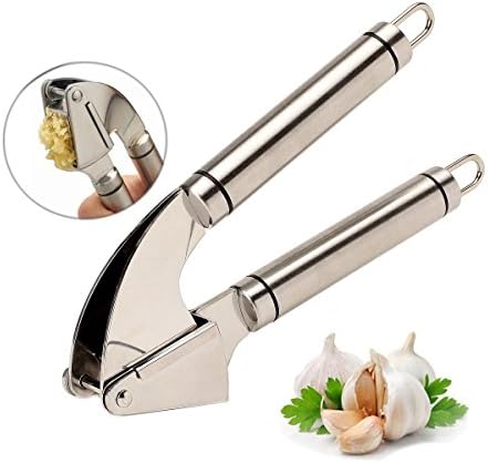 MarxHousehold 18/8 Stainless Steel Professional Garlic Press, Easy Use Easy Clean, Mince and Crush Cloves Ginger Easily, Perfect Garlic Presser Mincer Chopper Crusher Slicer Grater