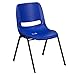 Flash Furniture HERCULES Series 440 lb. Capacity Kid's Navy Ergonomic Shell Stack Chair with Black Frame and 14