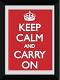 GB eye Keep Calm and Carry on Framed Photograph,16x12 inches