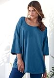 Roamans Plus Size Oversized Crewneck Slub Tee