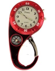Clip on Watch Bag Pocket Watch W/compass & Back Light- Red