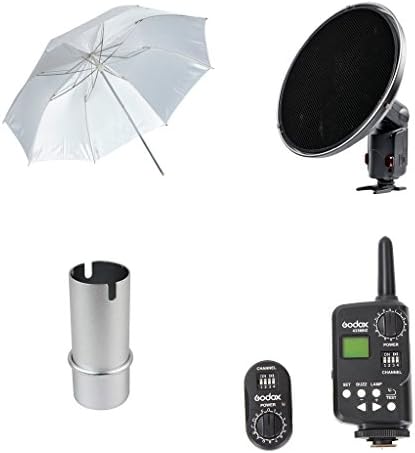 Godox Wireless Trigger + Receiver + Dish with Grid + Soft Umbrella + Protector Cover for WITSTRO Speedlite Flash