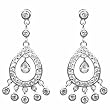 Indian Princess Simulated Diamond CZ Chandelier Earrings