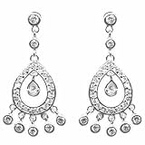 Indian Princess Simulated Diamond CZ Chandelier Earrings
