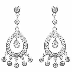 Indian Princess Simulated CZ Chandelier Earrings