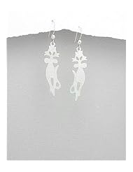 Cat Earrings In 92.5 Sterling Silver