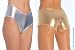 Lycra Low Rise Ruffled Edge Hot Pants Ml Hologram