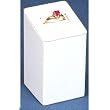 White Faux Leather Ring Stand Showcase Display 3 1/8"