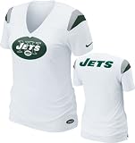 NIKE NFL New York Jets Women's V-Neck Tee Shirt, White