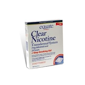 Equate Clear Nicotine Transdermal System  Step Three  7 mg Stop Smoking Aid  Patches, 14-Count Box
