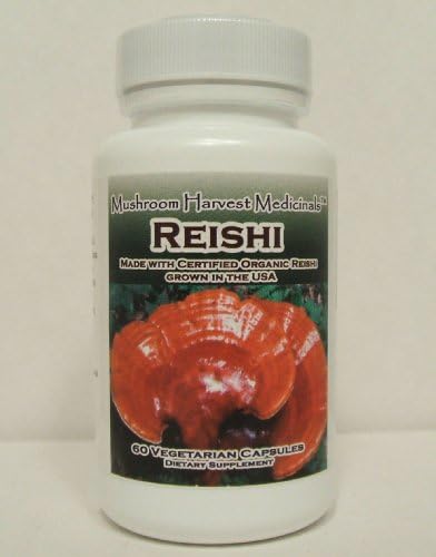 Reishi Mushroom Capsules, Certified Organic, Made in USA / Ling Zhi / Ganoderma Lucidum, 60caps
