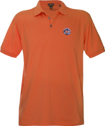 New York Mets Orange Classic Pique Stainguard Polo Shirt