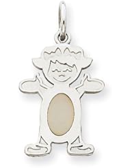 14K White Gold Girl 7x5 Oval Genuine Opal-Oct. Metal Wt- 0.87g