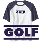 T-Shirt Raglan White  Two Line Golf  Sports