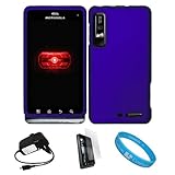 Magic Blue 2 Piece Protective Snap-On Hard Case Cover for Motorola Droid 3  ....