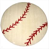 Fun Shapes High Pile Baseball Sports Rug Size: Round 3'3''