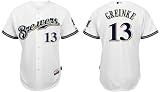 Zack Greinke Jersey: Milwaukee Brewers #13 White Cool Base Jersey (M/48)