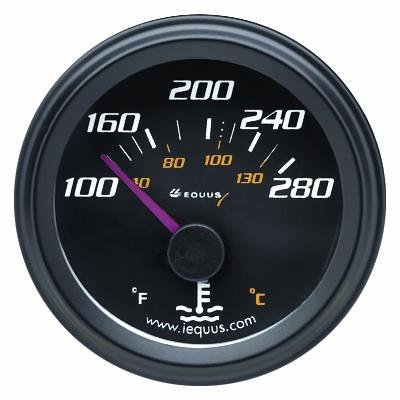 Equus 6262 Water Temperature Gauge - Black