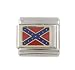 SilverBin Enamel Paint Confederate Flag Southern Stainless Steel Italian Charm Link