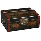 2-Bottle Wine Case With Hand-Painted Peacock Motif