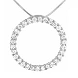 Tressa Sterling Silver CZ Circle Pendant