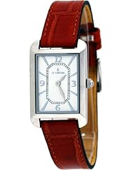 Le Chateau #7022M_NUM_WHT Womens Darvesi Collection Ultra Slim Leather Dress Watch