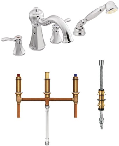 Moen T934 9796 Vestige Two Handle High Arc Roman Tub Faucet And