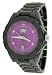 Oniss #ON8013-M14 Men's Black Ceramic Diamond Index Sports Watch (Purple Dial)