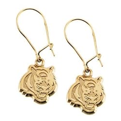14K Yellow Cincinnati Bengals NFL Logo Dangle Earrings