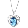 Sterling Silver Heart Shaped Filigree Frame 14X10mm Blue Agate Angel Cameo Pendant w/18 Chain