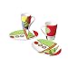 Pfaltzgraff Mondrian Christmas Four Piece Dessert Set Includes Two 12-Ounce Latte Mugs And Two Oval Dessert Plates