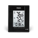 Oregon Scientific RMR382-B Wireless Indoor/Outdoor Thermometer with Atomic Clock, Black